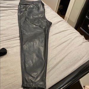 Black Faux fur pants